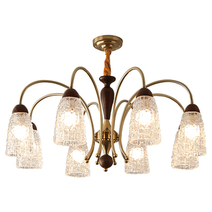 客厅吊灯法式复古中古风大厅主灯美式高端实木新款大气卧室灯具