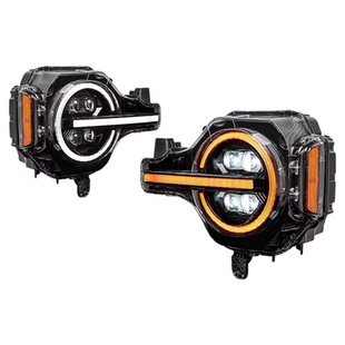 适用烈马猛禽大灯总成Bronco赤酷四透镜RGB七彩远近一体大灯改装