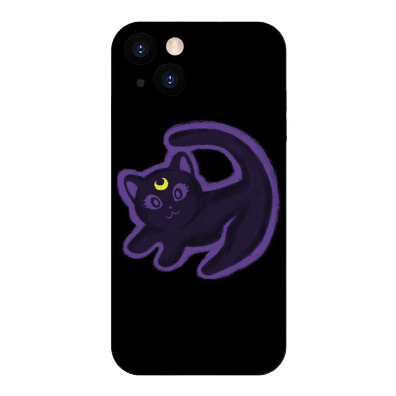美少女战士露娜猫动漫手机壳适用于iPhone14液态硅胶13苹果15ProMax全包防摔OPPO华为VIVO小米红米玻璃壳