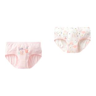 英氏女童内裤儿童3A级优可丝抑菌不刺痒不夹PP女宝宝三角裤2条装