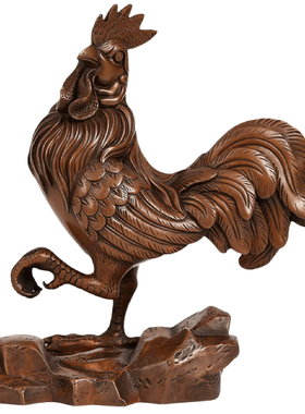 紫铜鸡摆件家居客厅办公室饰品