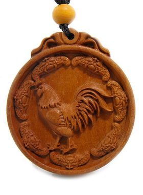 桃木公鸡吊坠项链挂件男女随身
