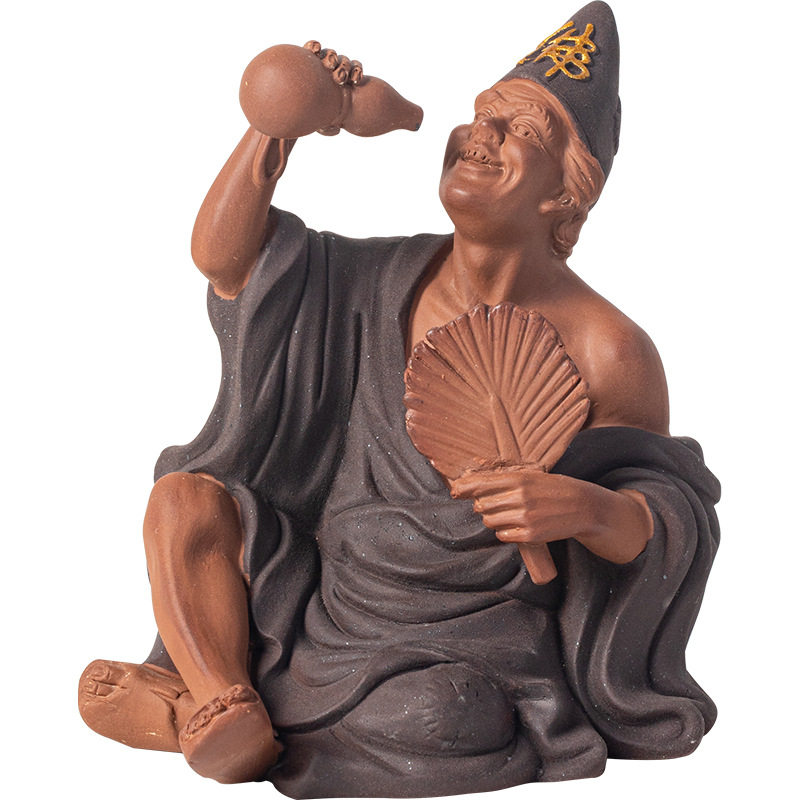 醉酒济公佛像摆件陶瓷人物雕像