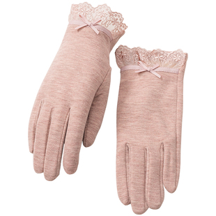 触屏显瘦 2026冬季新款女士优雅棉手套薄款 春秋冬天开车保暖