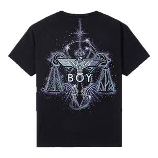 BOYLONDON天平印花时尚高街潮牌休闲短袖夏季男女同款T恤N01111