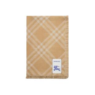 【限定礼盒】BURBERRY 宽版格纹丝毛混纺围巾+高定香氛100ml