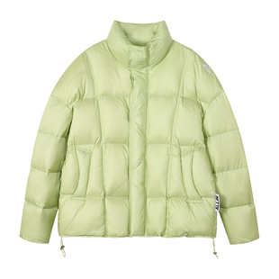 ALLIN 潮牌字母刺绣羽绒服男冬季加厚保暖短款宽松面包服立领外套