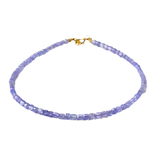 坦桑石手链女东海水晶玛瑙翡翠玉石小方糖散珠子项链蓝色宝石手串