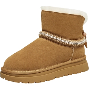 TATA他她雪地靴2025新款棉鞋冬天鞋子厚底加绒毛毛靴棉靴CJB01DD5