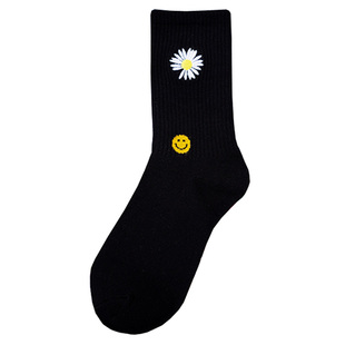 GD权志龙同款潮牌小雏菊花peace中筒长袜子pmo af1 peaceminusone