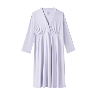 歌美姿孕妇睡裙家居服长袖中长裙产前产后哺乳月子服喂奶莫代尔