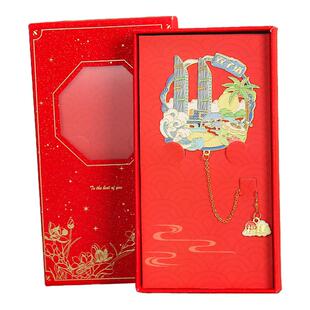 福建厦门双子塔文创纪念品金属书签创意高档古典中国风礼物伴手礼