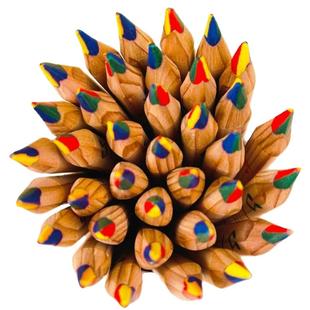 彩色铅笔四色一笔多色彩铅彩虹笔渐变色七彩混色儿童无毒幼儿小学生绘画画画笔多色笔魔幻彩铅笔画册专业手绘