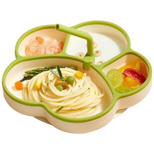 好伊贝】宝宝餐盘婴儿吸盘式儿童分格餐具硅胶辅食碗吃饭专用饭盒