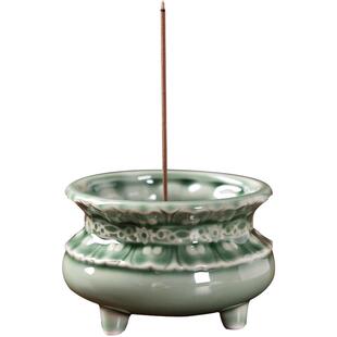 戴玉堂陶瓷香炉家用室内供奉上香供香插香线香小香炉室外佛具用品