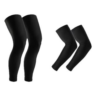 男女儿童户外运动骑行加长护小腿防拉伤篮球足球防摔袜套护臂套装