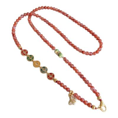 妖石传说女天珠项链招财罗盘项链