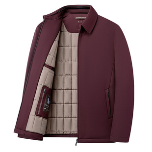 老爷车含羊毛棉服男士中老年秋冬季保暖棉衣外套加厚爸爸夹克棉袄