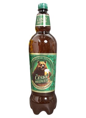 俄罗斯捷克熊啤酒1.35L/瓶白啤酒