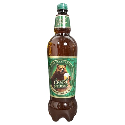 俄罗斯捷克熊啤酒1.35L/瓶白啤酒