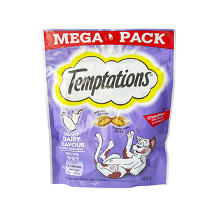 Whiskas伟嘉夹心酥temptations猫饼干发腮洁齿饼干猫零食160g