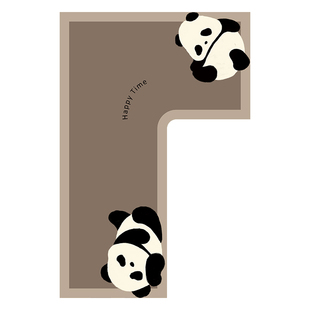 卡通厨房转角地垫灶台下异形吸水脚垫L型硅藻泥防滑防油7字形地毯