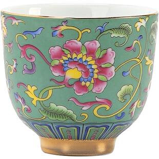 国潮风陶瓷茶杯家用主人杯单杯小号珐琅彩品茗杯功夫茶具建盏单个