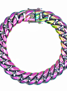 极光幻彩古巴手链炫彩镀金ins