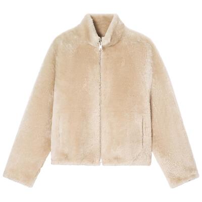 PSALTER诗篇立领宽松皮毛一体短款皮草外套2025冬款