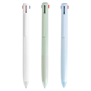 【nusign纽赛】得力三色笔按动中性笔黑红蓝多色合一学生用做笔记标记刷题彩色水笔速干顺滑高颜值圆珠签字笔