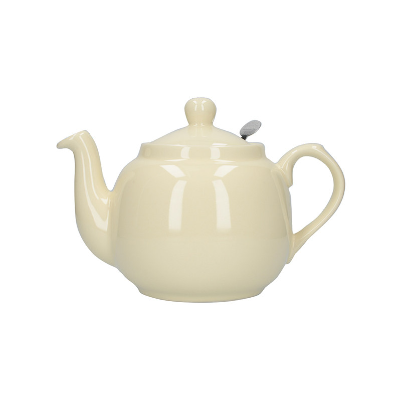 London Pottery 田园1200ml奶乎乎米色滤网茶壶咖啡厅英式泡茶壶