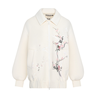 [绵羊毛]GEGINA吉吉娜女装印花保暖高级时髦优雅外套女商场同款