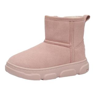 TATA他她童鞋女童雪地靴儿童男童棉鞋冬真皮大棉鞋棉靴子加绒保暖