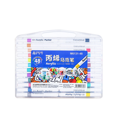 丙烯叠色可水洗圆头多色马克笔