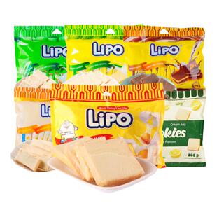 越南进口lipo面包干奶香椰子鸡蛋饼干早餐网红休闲零食品小吃300g
