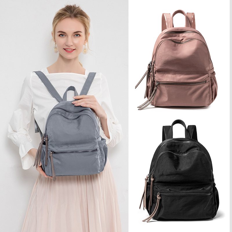 双肩包女2025新款时尚百搭大容量女士背包牛津布纺防水书包休闲夏
