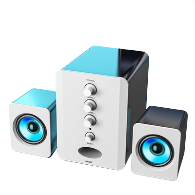 2.1电脑音响家用桌面低音炮黑白