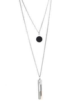 双层叠戴小长条项链男女潮毛衣链