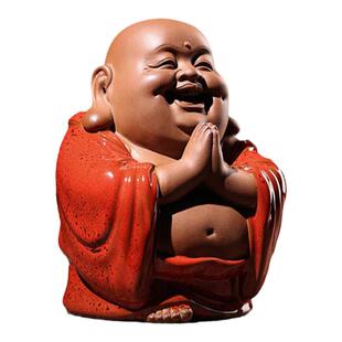 招财弥勒佛茶宠摆件紫砂大肚笑佛禅意可养茶玩茶台茶具佛系小摆件