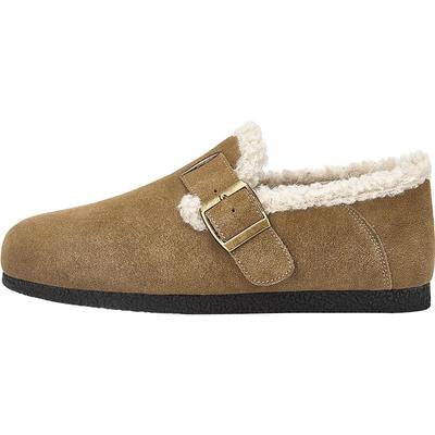 达芙妮勃肯鞋加绒一脚蹬平底女鞋