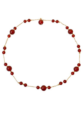 西大班新中式红玛瑙满天星项链女