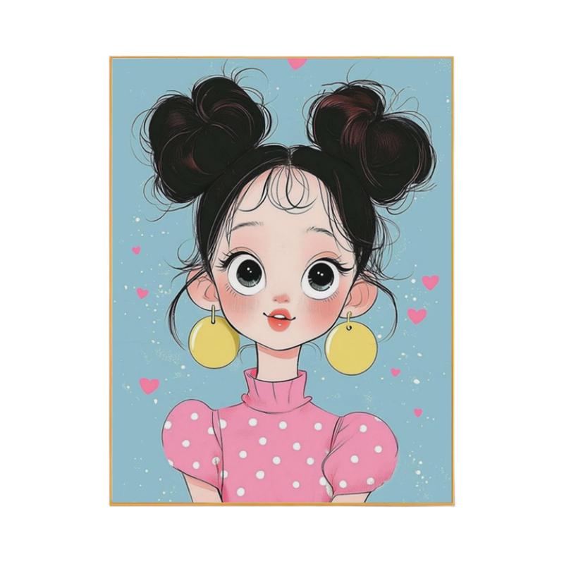 多巴胺可爱女孩装饰画现代简约儿现代装饰画