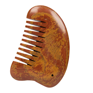 泗滨红砭石梳子头部头疗按摩梳头皮经络梳通经络洗多功能刮痧头梳