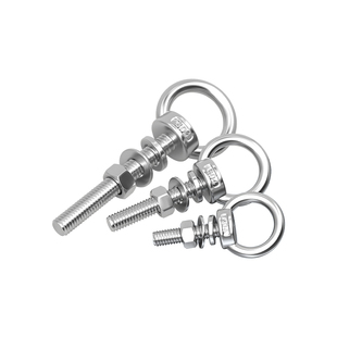 国标304不锈钢加长吊环螺丝螺母平垫弹垫套装组合带环螺栓穿墙杆