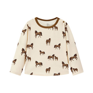 Milkbarn2026春季新品儿童打底睡衣家居服宝宝长袖长裤内衣套装