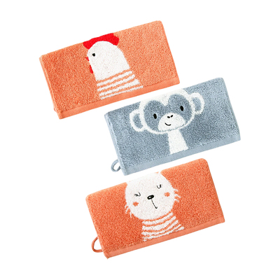 金号12生肖童巾纯棉卡通提花