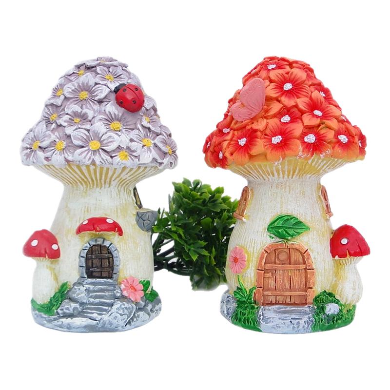 佳恩花园树脂工艺品蘑菇房子摆件庭院阳台办公室创意品桌面装饰品