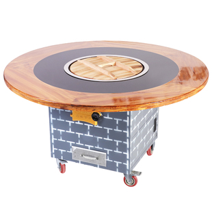 铁锅炖灶台桌烧炭地锅鸡柴火鸡专用灶商用火锅桌子夜市商用大锅台