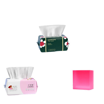 【3元3件】加厚洗脸巾1包+粉色款加厚洗脸巾1包+玫瑰精油皂