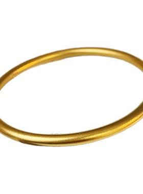 沙金素圈手镯轻奢小众精致手饰